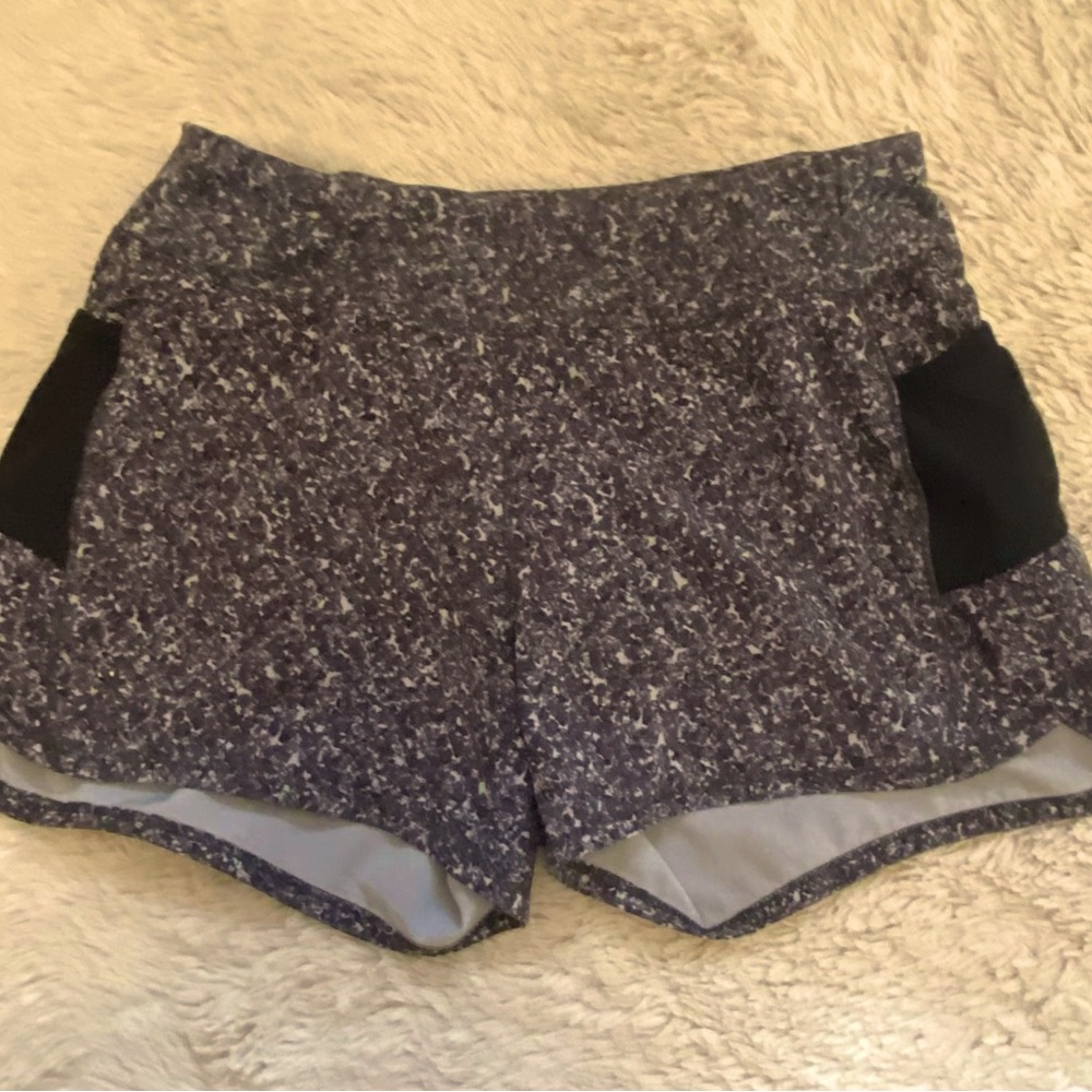 Athleta Girl grey and black 3” running shorts size medium